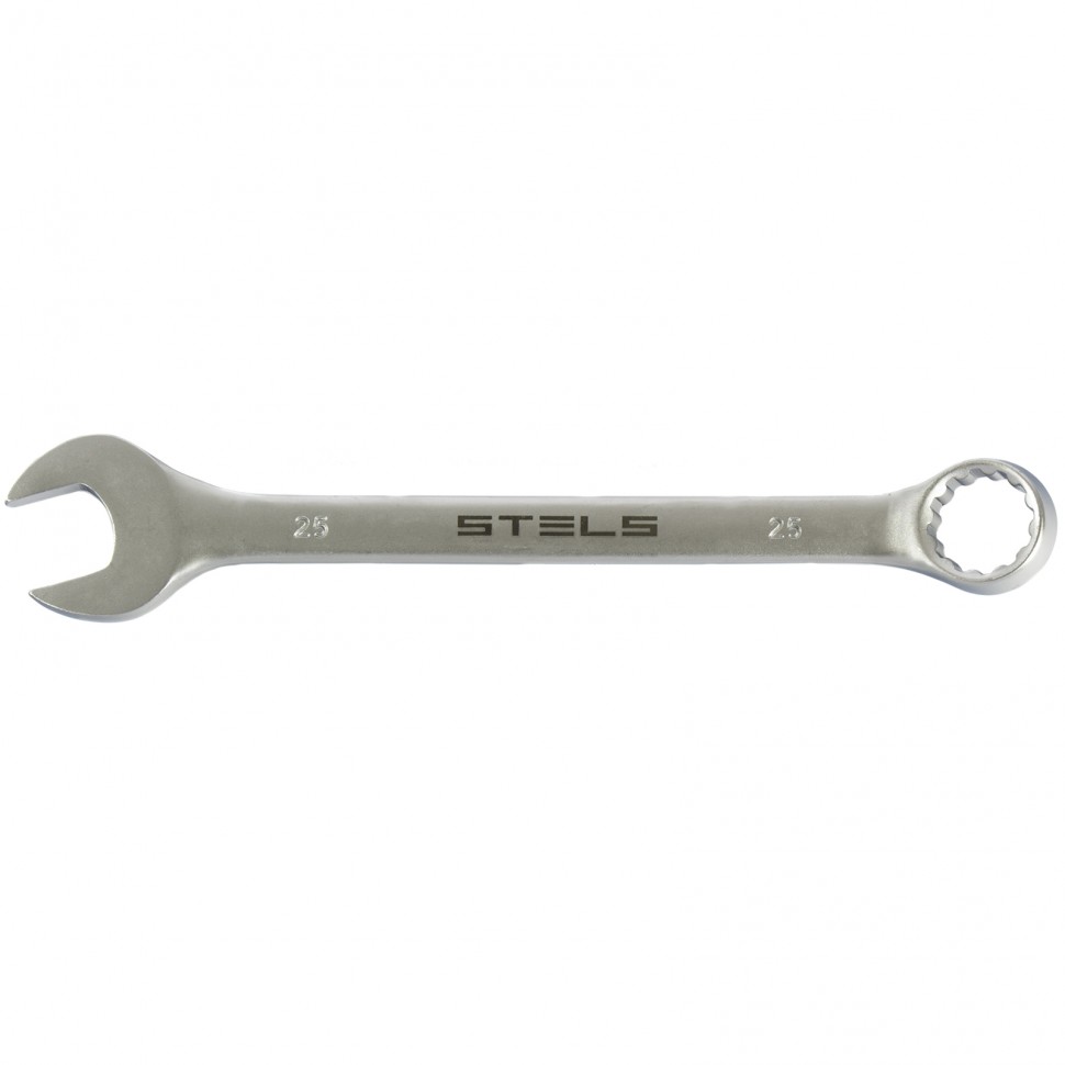 Ключ комбинированный, 25 мм, CrV, матовый хром STELS 15227 ― STELS