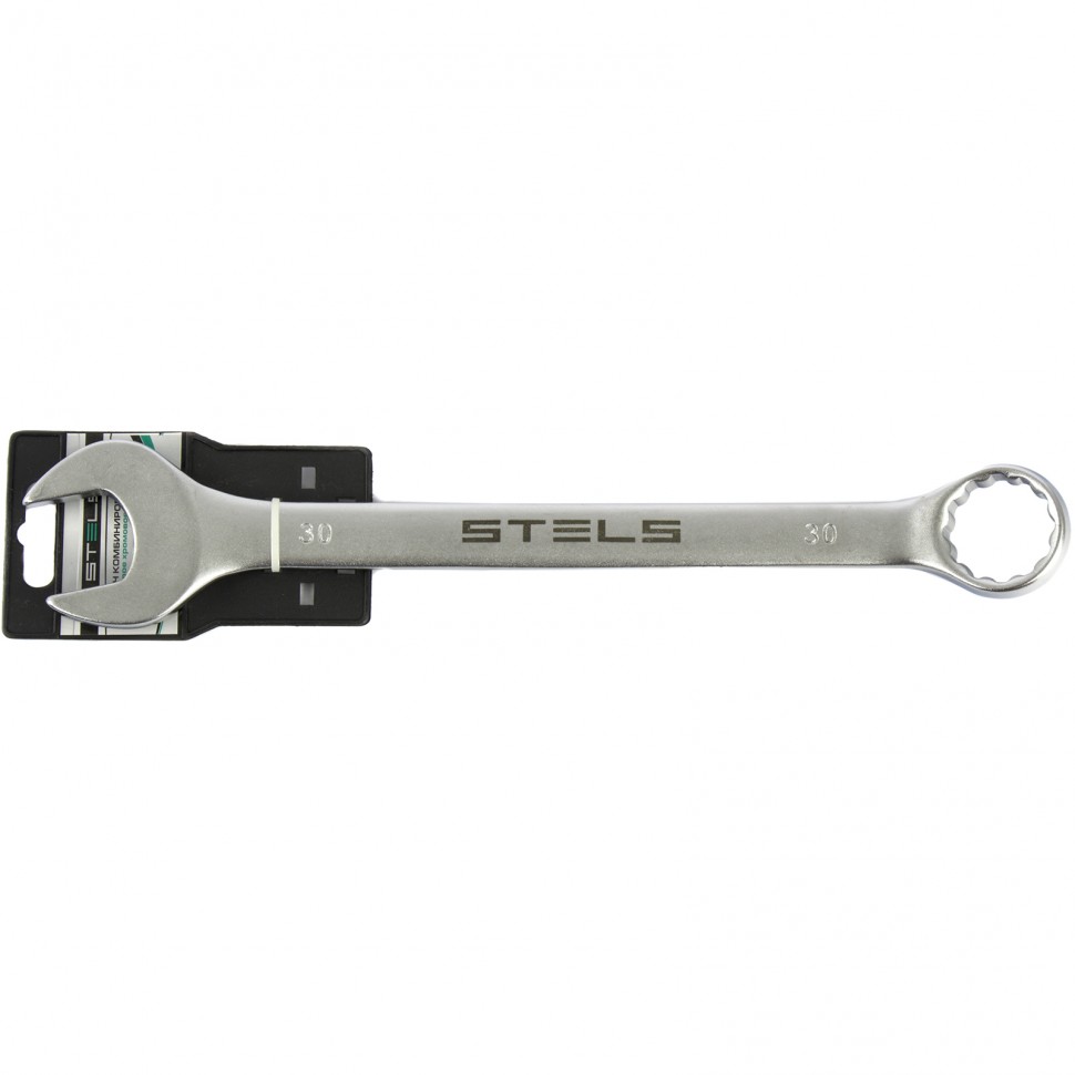 Ключ комбинированный, 30 мм, CrV, матовый хром STELS 15232