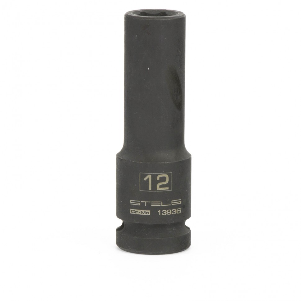Головка ударная удлиненная шестигранная, 12 мм, 1/2, CrMo STELS 13936