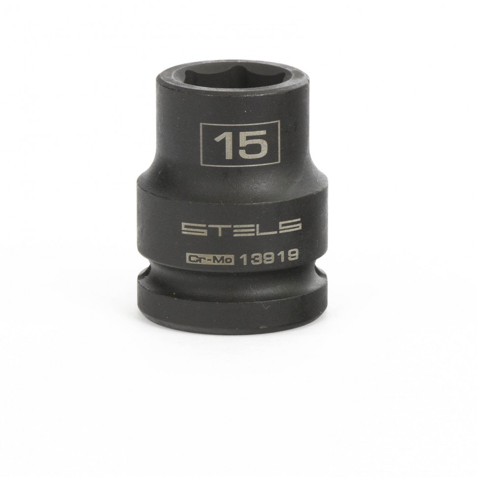 Головка ударная шестигранная, 15 мм, 1/2, CrMo STELS 13919 ― STELS